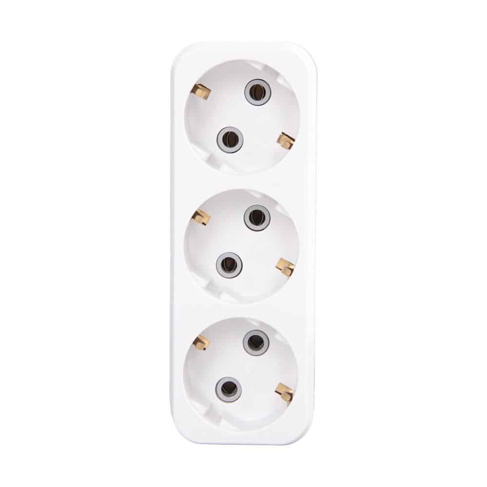 Adaptor liniar HEPOL, 3 prize, alb