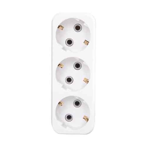 Adaptor liniar HEPOL, 3 prize, alb