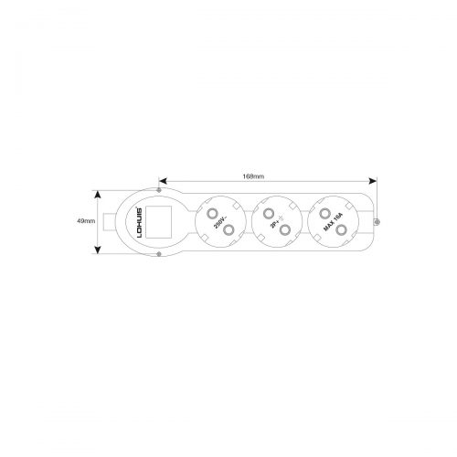 3 prize cu CP 2m 3x1.5mm fara intrerupator