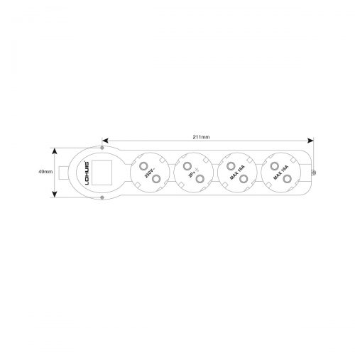 4 prize cu CP 5m 3x1.5mm fara intrerupator