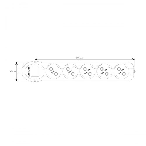 5 prize cu CP 3m 3x1.5mm fara intrerupator