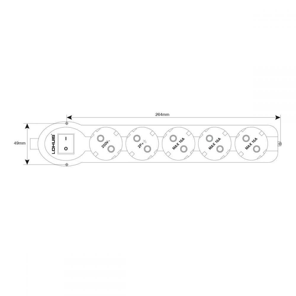 5 prize cu CP 3m 3x1.5mm cu intrerupator