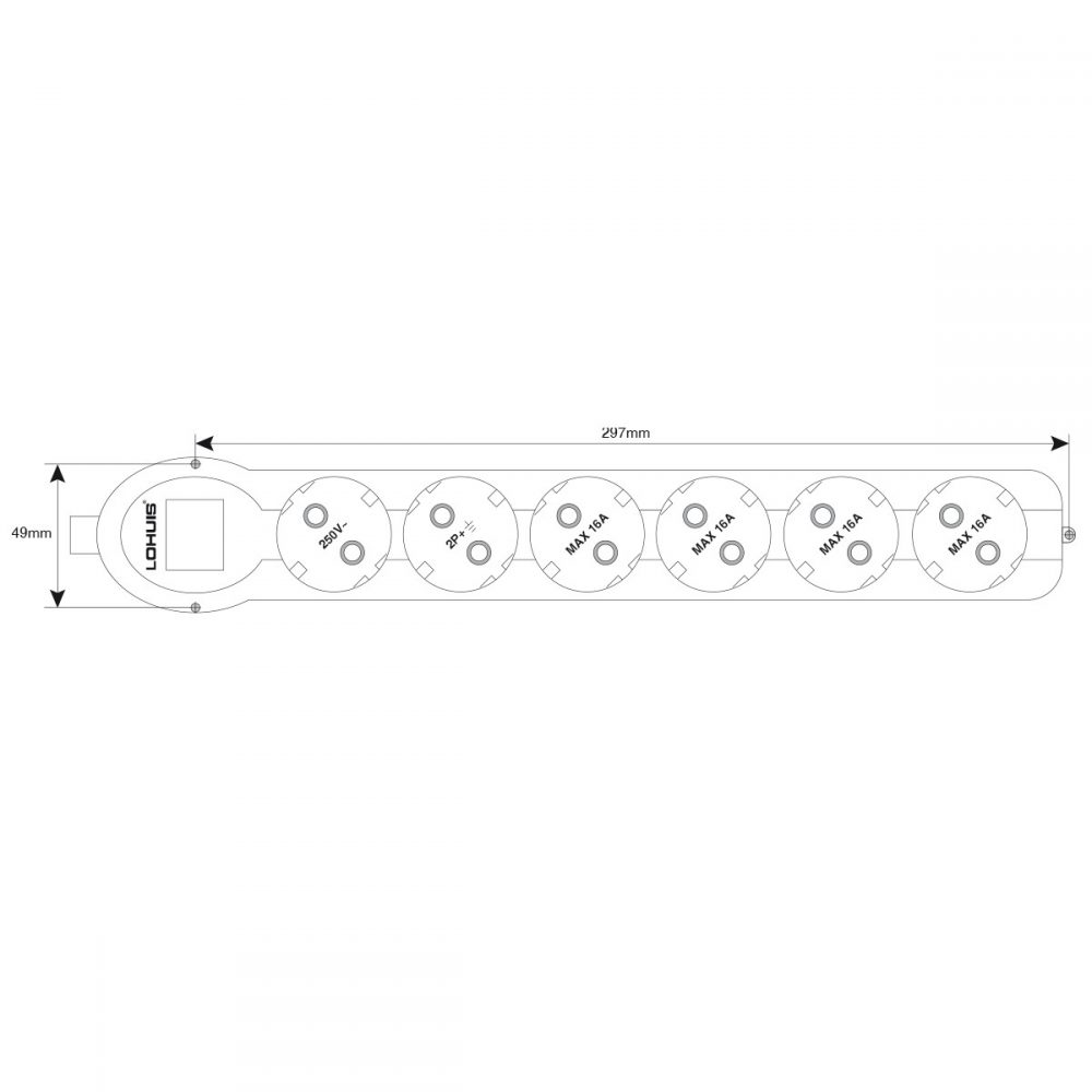 6 prize cu CP 3m 3x1.5mm fara intrerupator