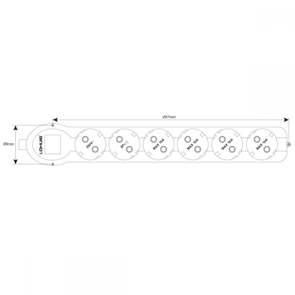 6 prize cu CP 3m 3x1.5mm fara intrerupator