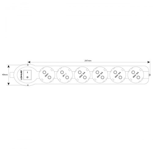 6 prize cu CP 5m 3x1.5mm cu intrerupator