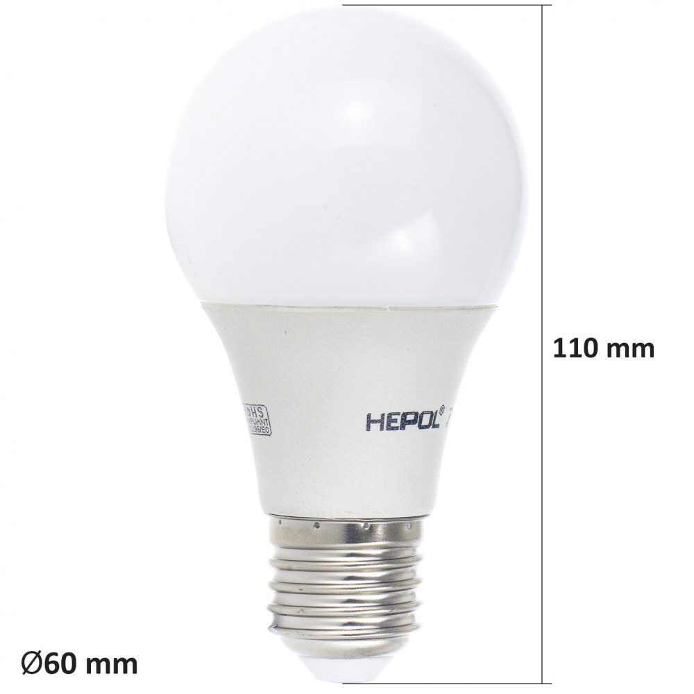Bec LED HEPOL, forma A60, E27, 7W, 30000 ore, lumina calda