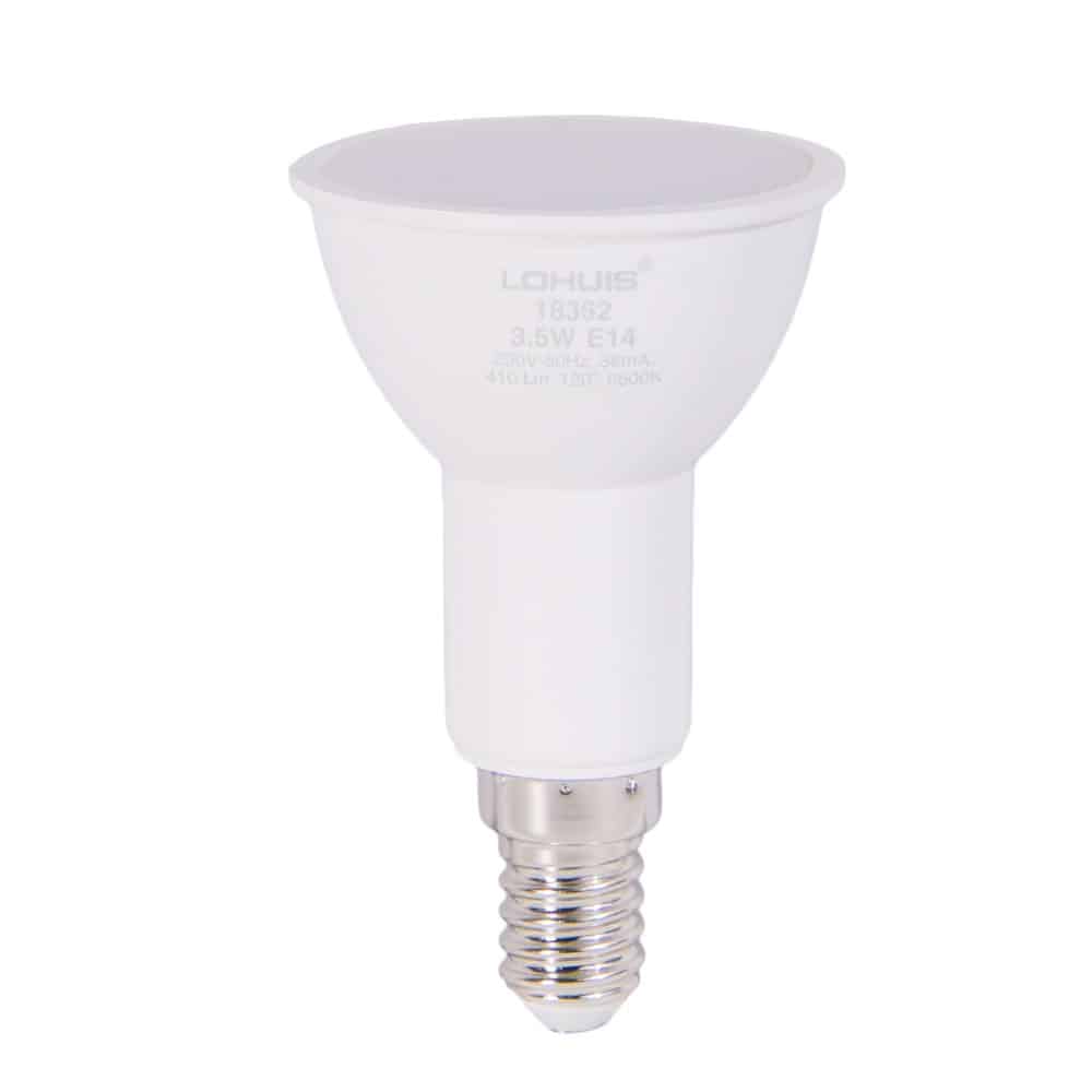 Bec LED LOHUIS, forma spot, E14, 3.5W, 30000 ore, lumina rece
