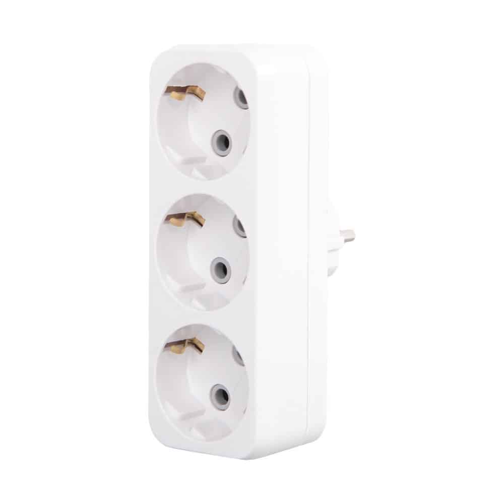 Adaptor liniar HEPOL, 3 prize, alb