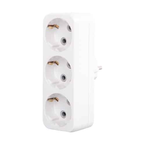 Adaptor liniar HEPOL, 3 prize, alb