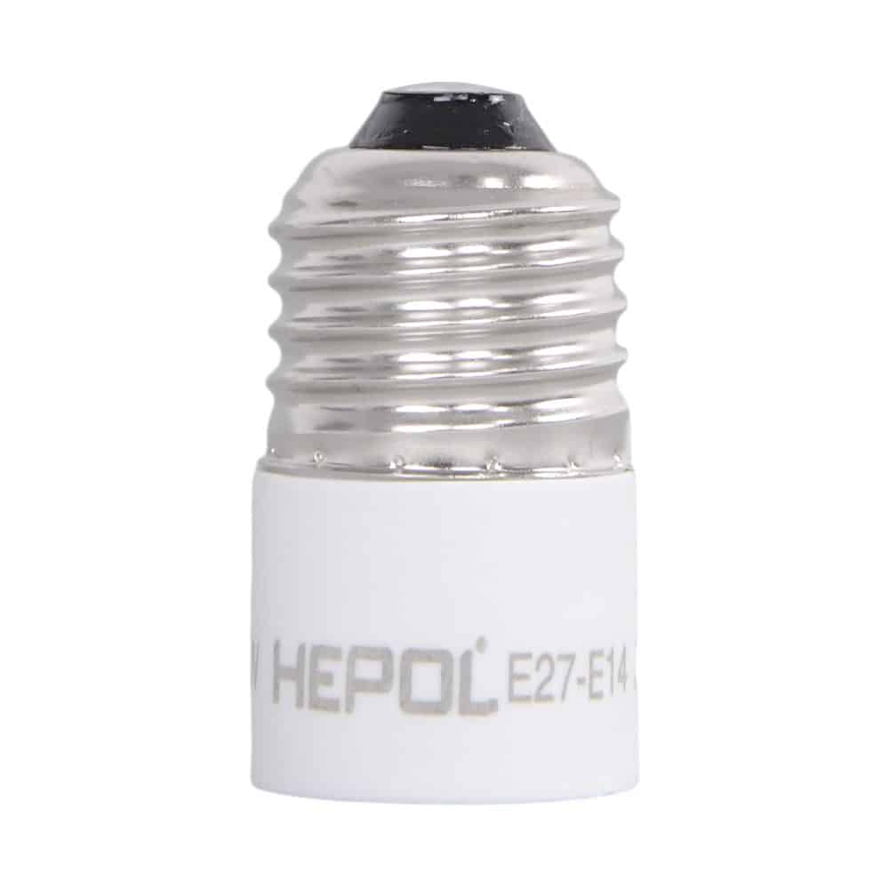 Adaptor HEPOL, E27 - E14, alb