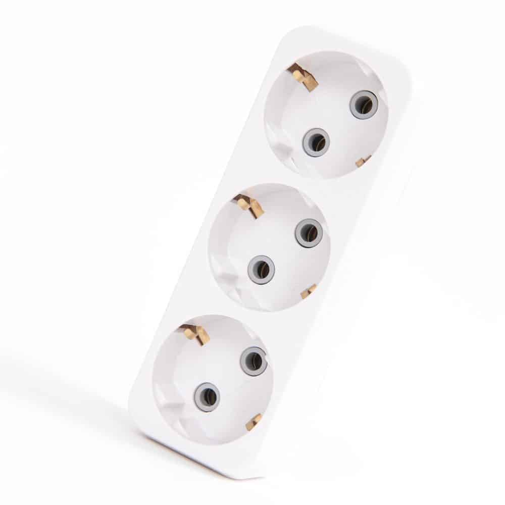 Adaptor liniar HEPOL, 3 prize, alb