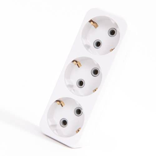 Adaptor liniar HEPOL, 3 prize, alb