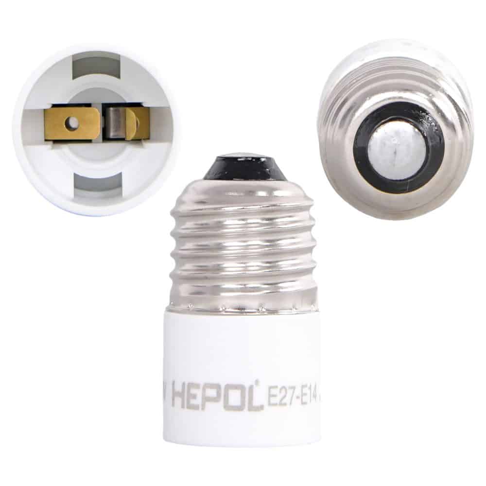 Adaptor HEPOL, E27 - E14, alb