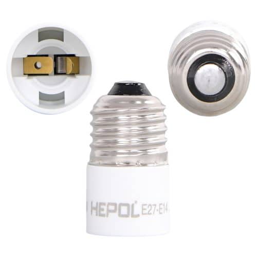 Adaptor HEPOL, E27 - E14, alb