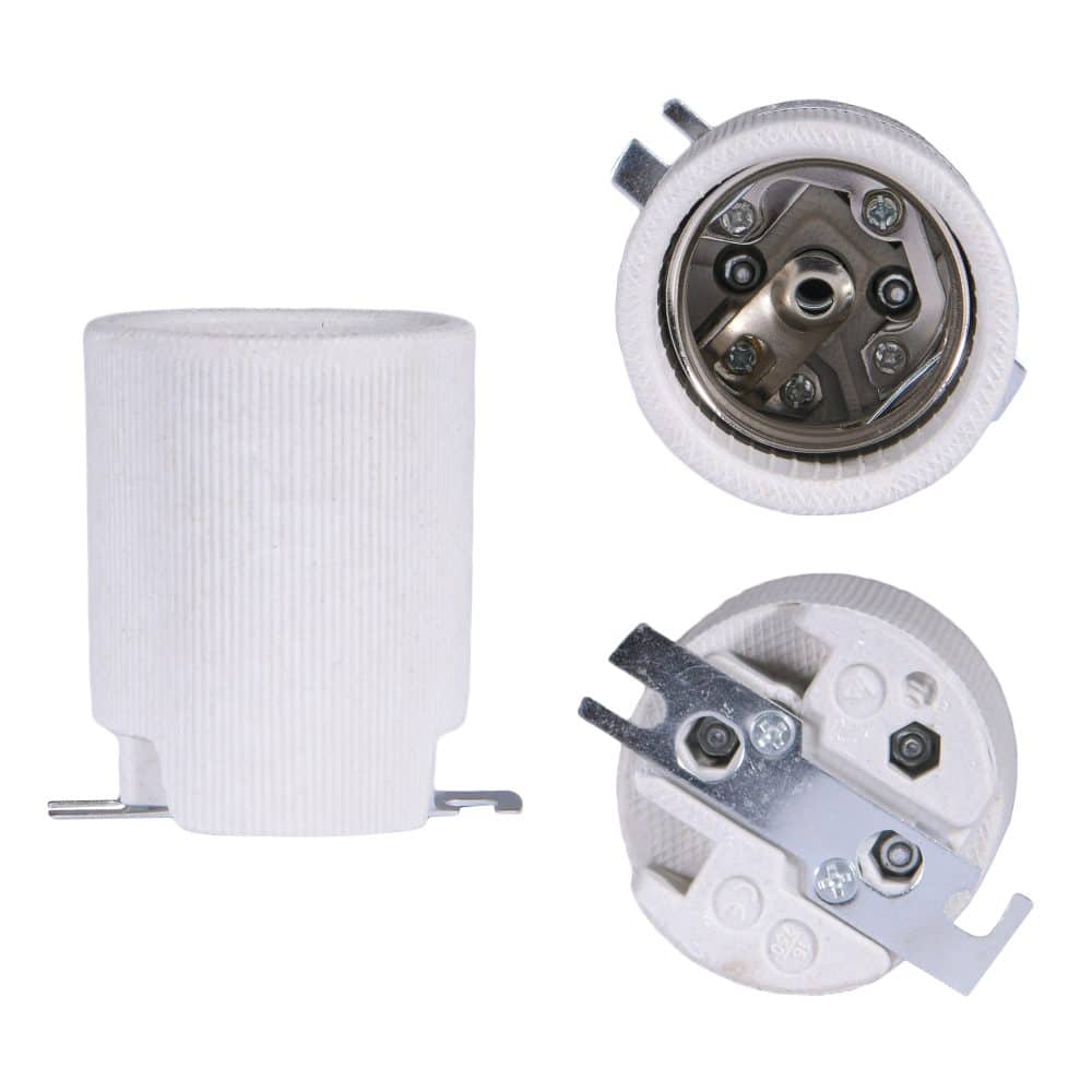 Dulie ceramica cu lamela HEPOL, E40, alb