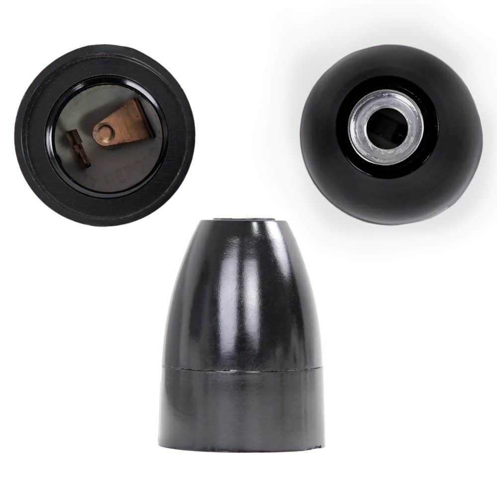 Dulie ebonita HEPOL, E27, negru