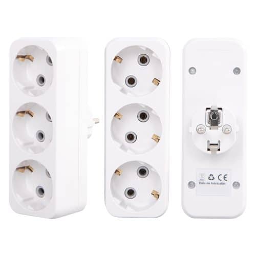 Adaptor liniar HEPOL, 3 prize, alb