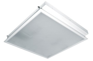 Plafoniera HEPOL PRISMATIC, balast electromagnetic, ingropat/ST, IP40, G13, 4x18W, alb