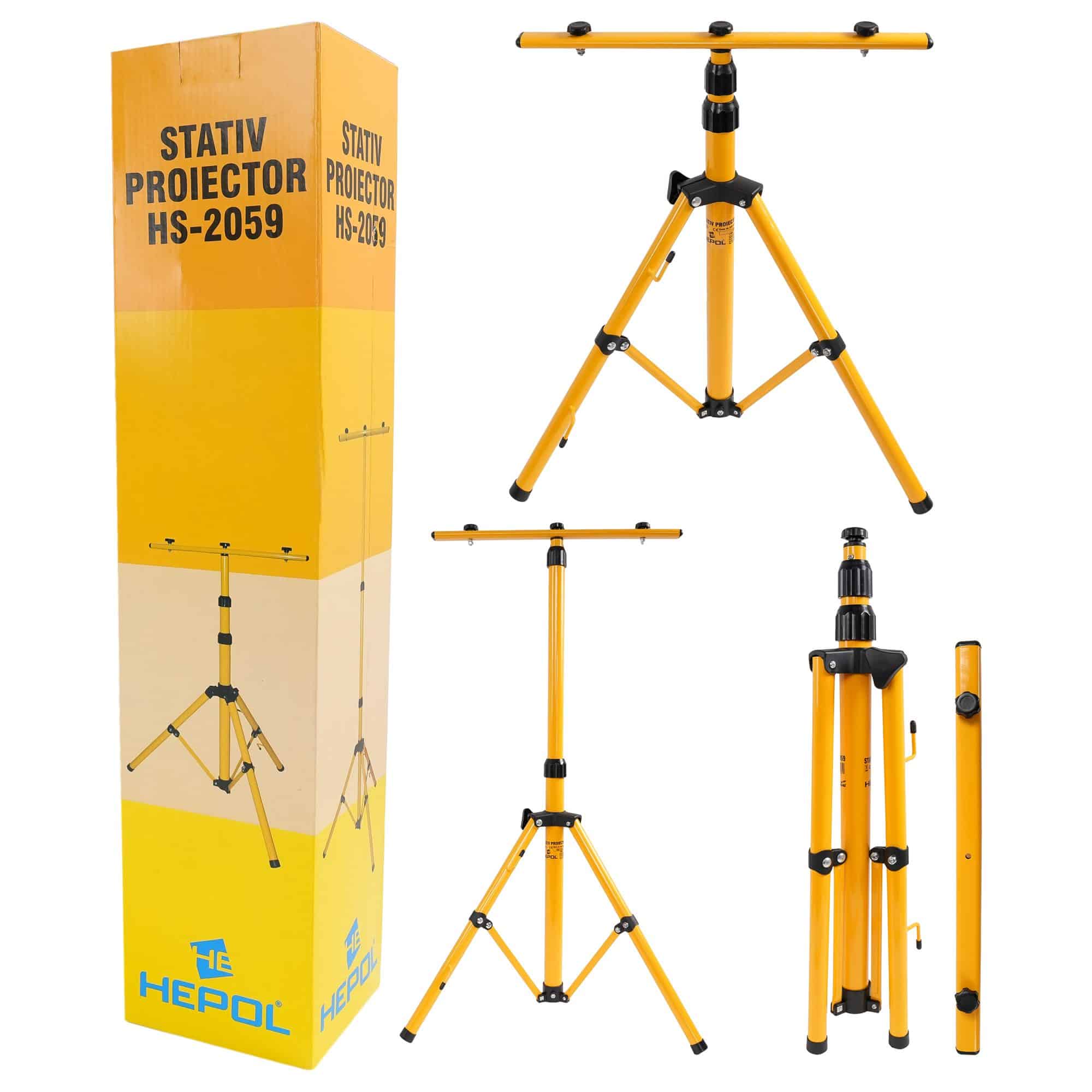HEPOL STATIV Proiector hs-2059 スタンド Stativ proiector HEPOL, 650 mm - 1700 mm, galben - Lohuis