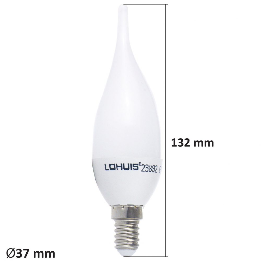 Bec LED LOHUIS, forma lumanare fantezie, E14, 4W, 30000 ore, lumina rece