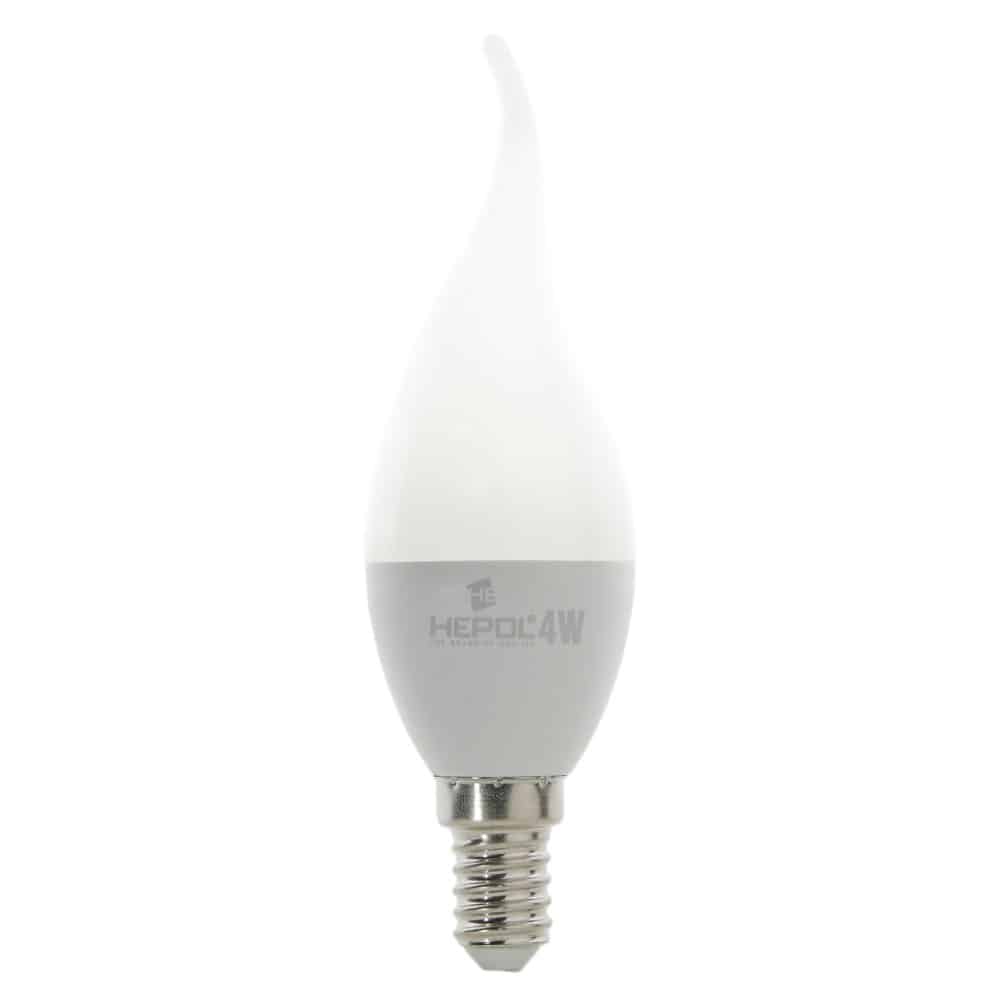 Bec LED HEPOL, forma lumanare fantezie, E14, 4W, 30000 ore, lumina calda
