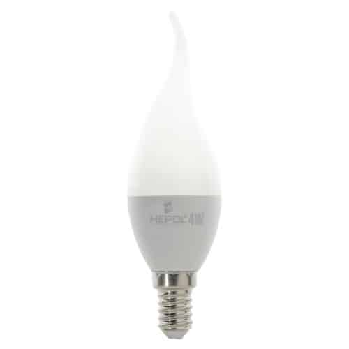 Bec LED HEPOL, forma lumanare fantezie, E14, 4W, 30000 ore, lumina calda
