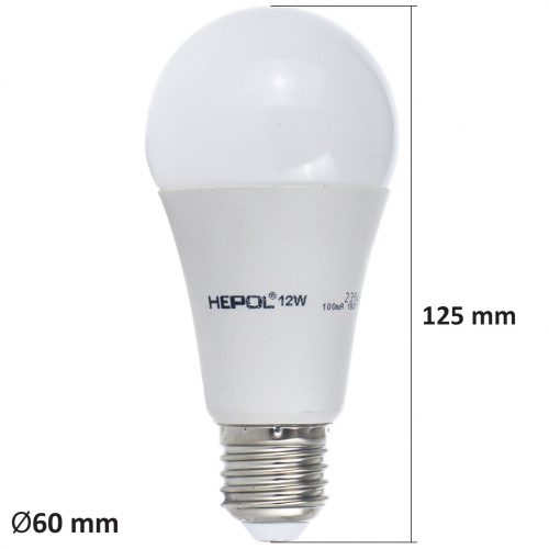 Bec LED HEPOL, forma A60, E27, 12W, 30000 ore, lumina calda