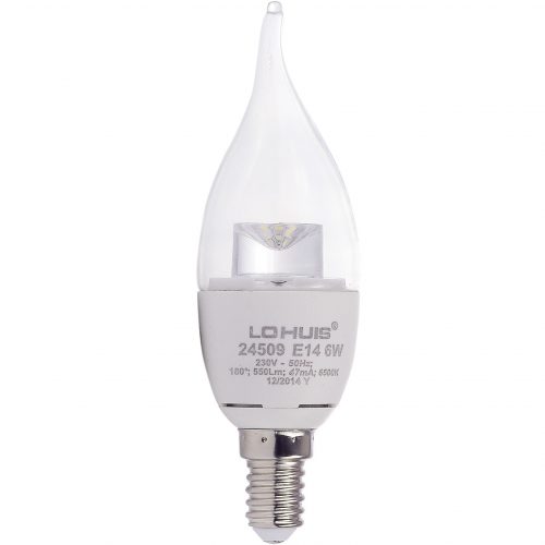 Bec LED LOHUIS, forma lumanare fantezie, E14, 6W, lumina rece