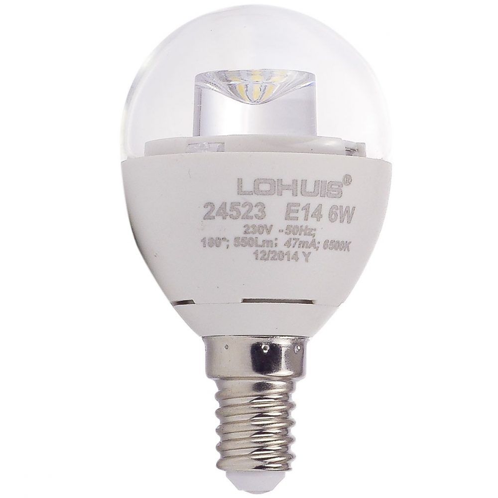 Bec LED LOHUIS, forma sferic, E14, 6W, lumina rece