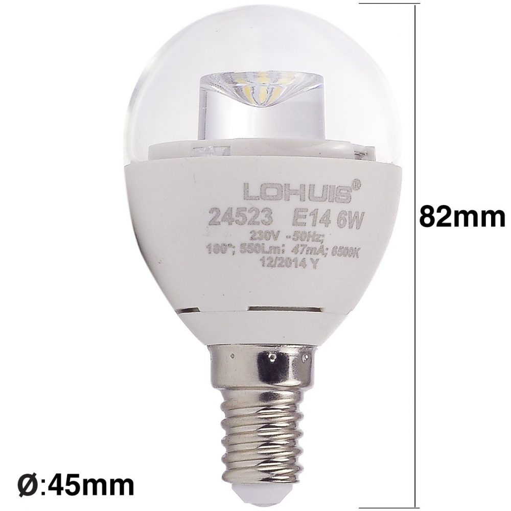 Bec LED LOHUIS, forma sferic, E14, 6W, lumina rece