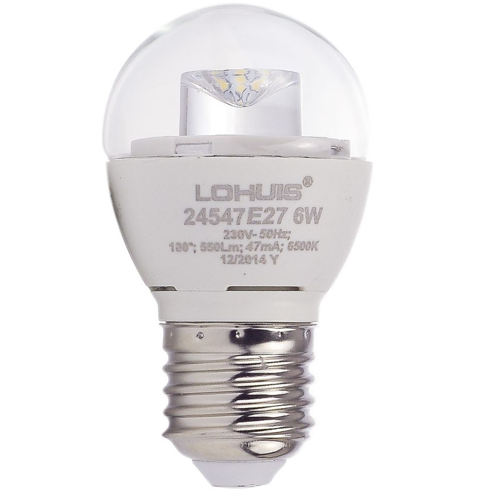 Bec LED LOHUIS, forma sferic, E27, 6W, lumina rece