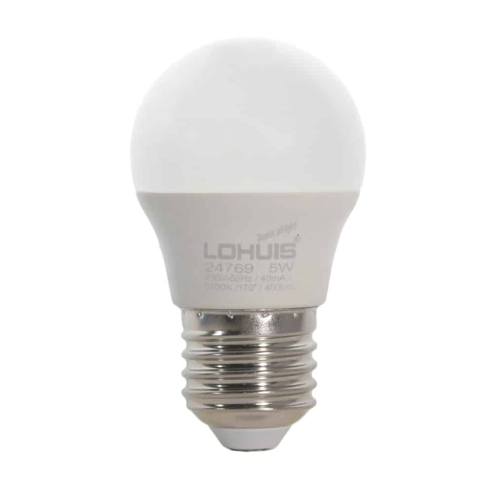 Bec LED SFERIC E27, 5W, 400lm, lumină rece