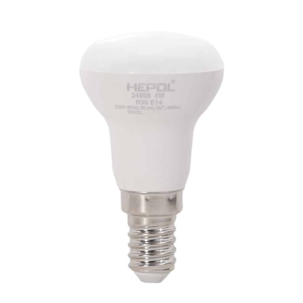 Bec LED HEPOL, forma reflector R39, E14, 4W, 30000 ore, lumina calda