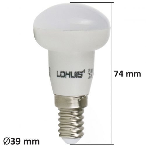 Bec LED LOHUIS, forma reflector R39, E14, 4W, 30000 ore, lumina rece
