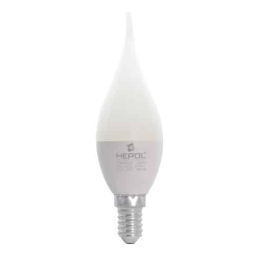 Bec LED HEPOL, forma lumanare fantezie, E14, 5W, 380lm, lumina calda