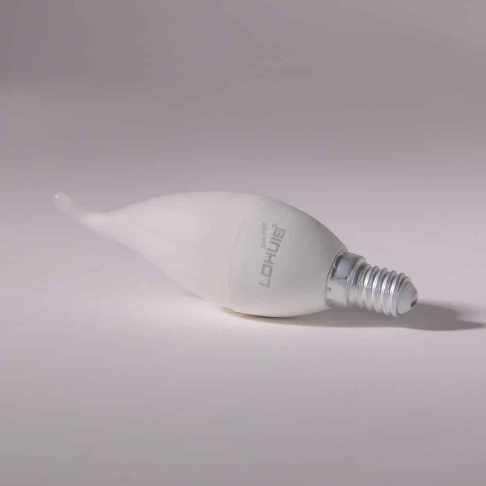 Bec LED LOHUIS, formă lumânare fantezie, E14, 5W, 400lm, lumină rece