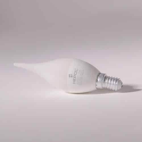 Bec LED HEPOL, forma lumanare fantezie, E14, 5W, 380lm, lumina calda
