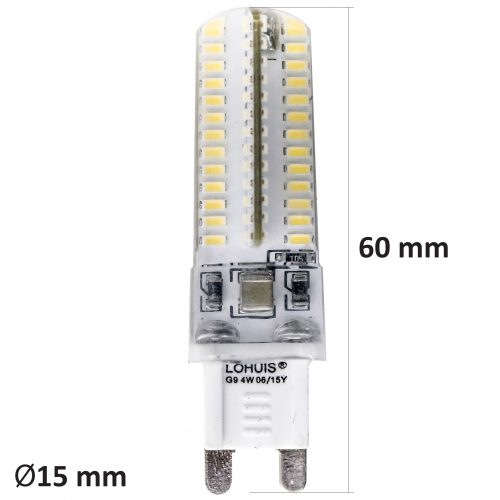Bec LED LOHUIS, silicon, forma bulb, G9, 3W, 30000 ore, lumina rece