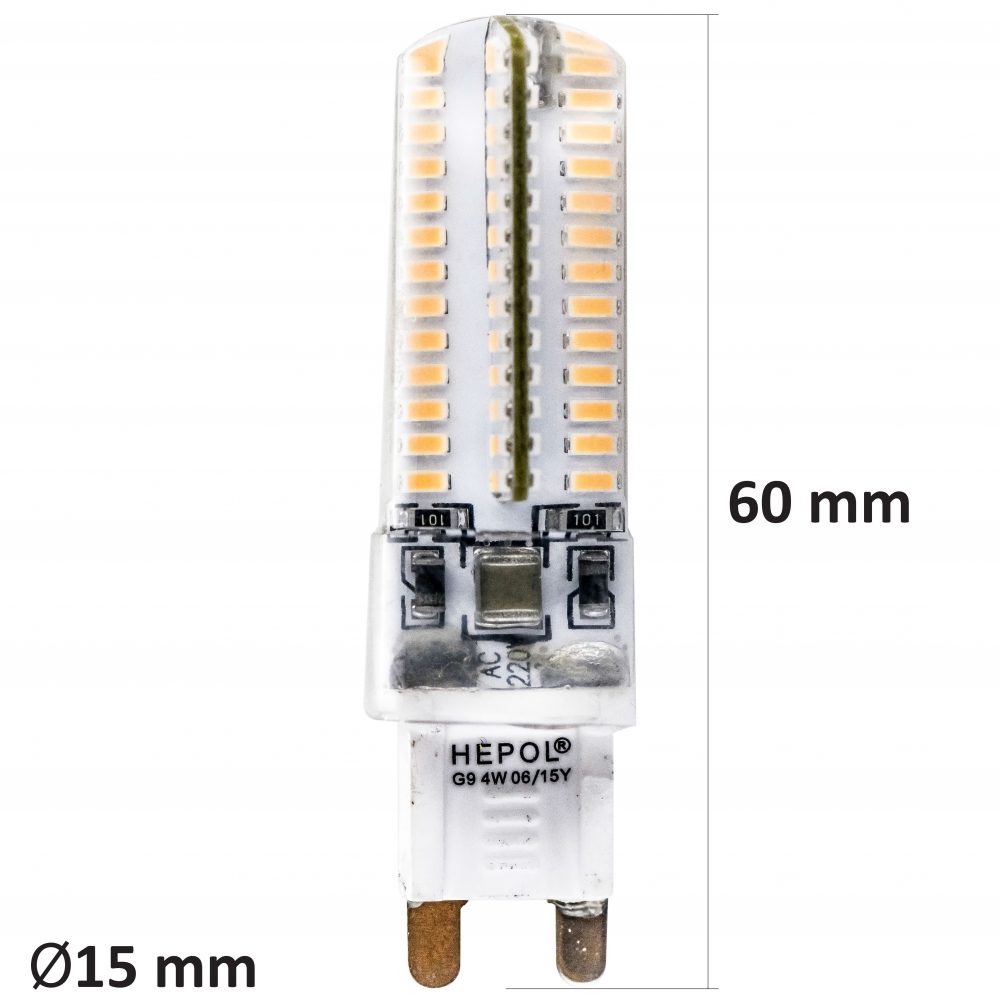 Bec LED HEPOL, silicon, forma bulb, G9, 4W, 30000 ore, lumina calda