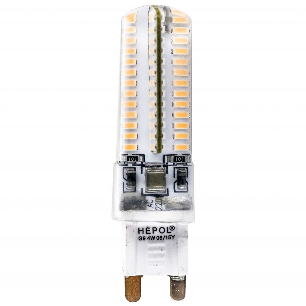 Bec LED HEPOL, silicon, forma bulb, G9, 4W, 30000 ore, lumina calda