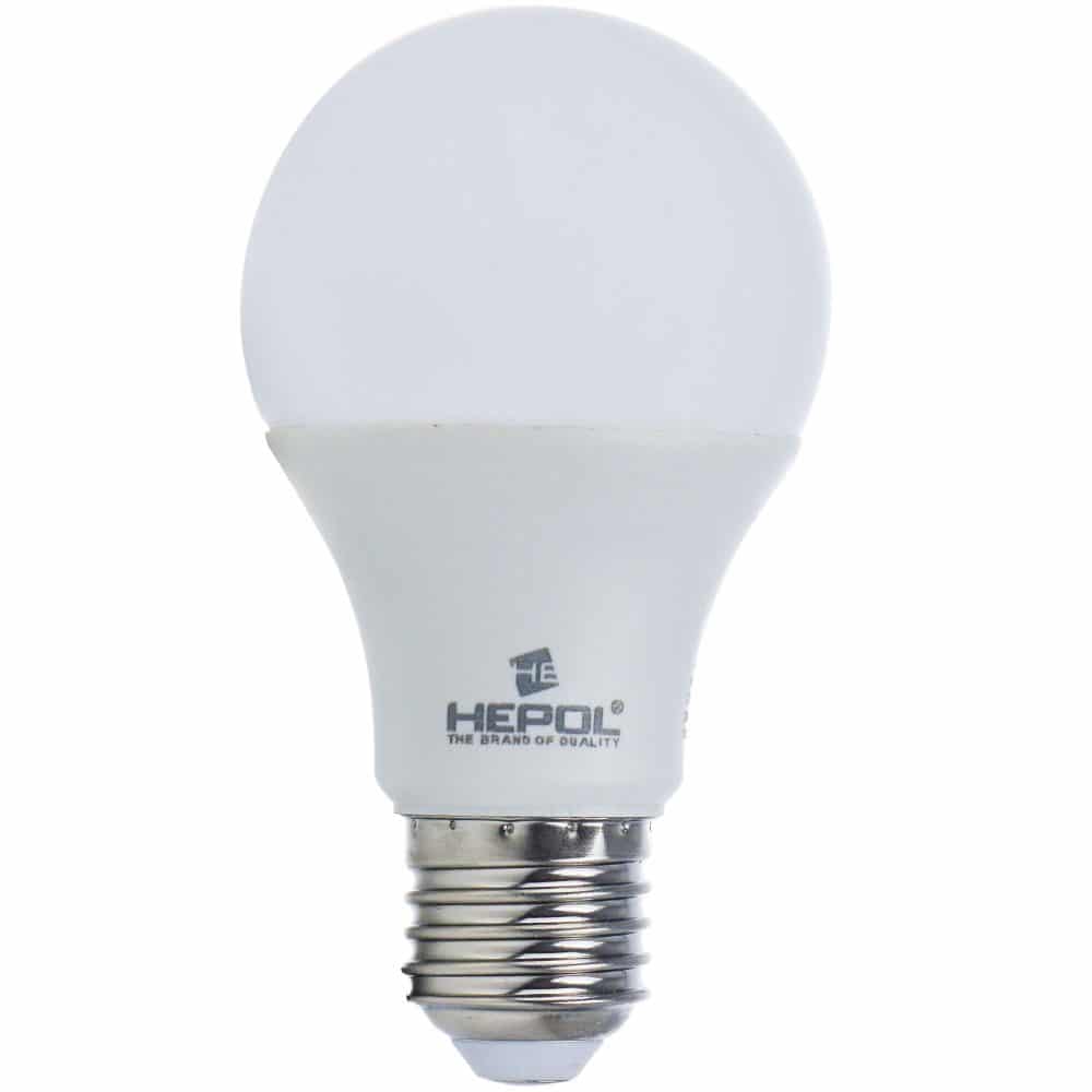 Bec LED HEPOL ECOLINE, forma glob, E27, 5W, 30000 ore, lumina calda