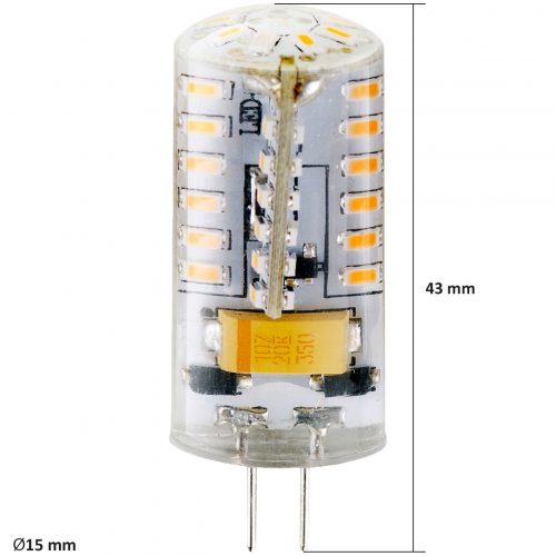 Bec LED HEPOL SILICON, forma bulb, G4, 12V, 3W, 30000 ore, lumina calda