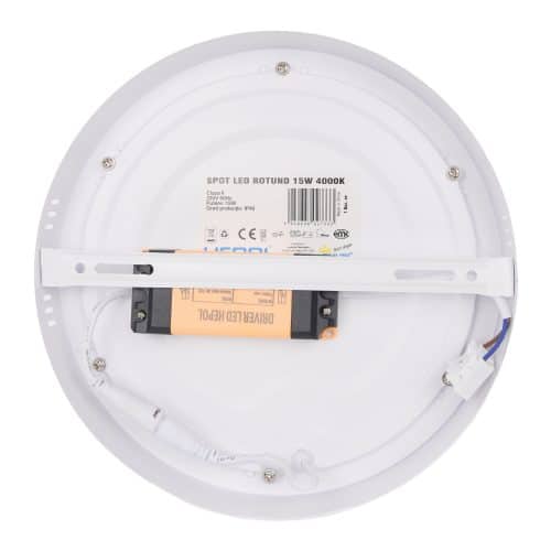 Spot LED HEPOL, rotund, aparent/PT, 225mm, 15W, lumina neutra