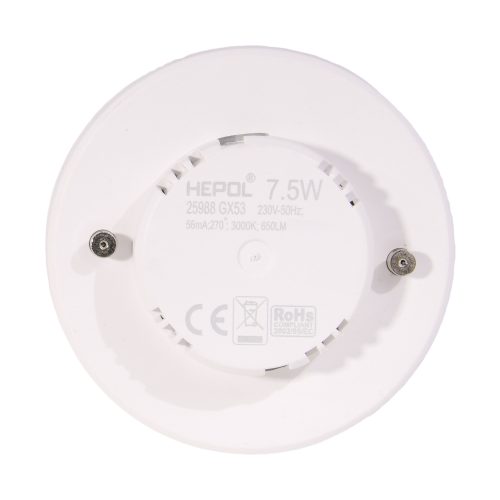 Bec LED HEPOL, forma reflector, Gx53, 7.5W, 8000 ore, lumina calda