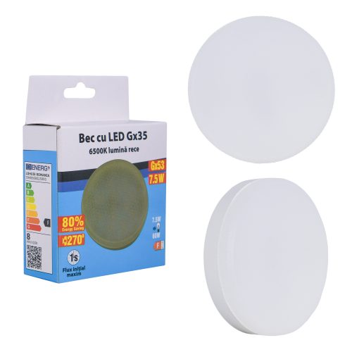 Bec LED LOHUIS forma reflector, Gx53, 7.5W, 8000 ore, lumina rece