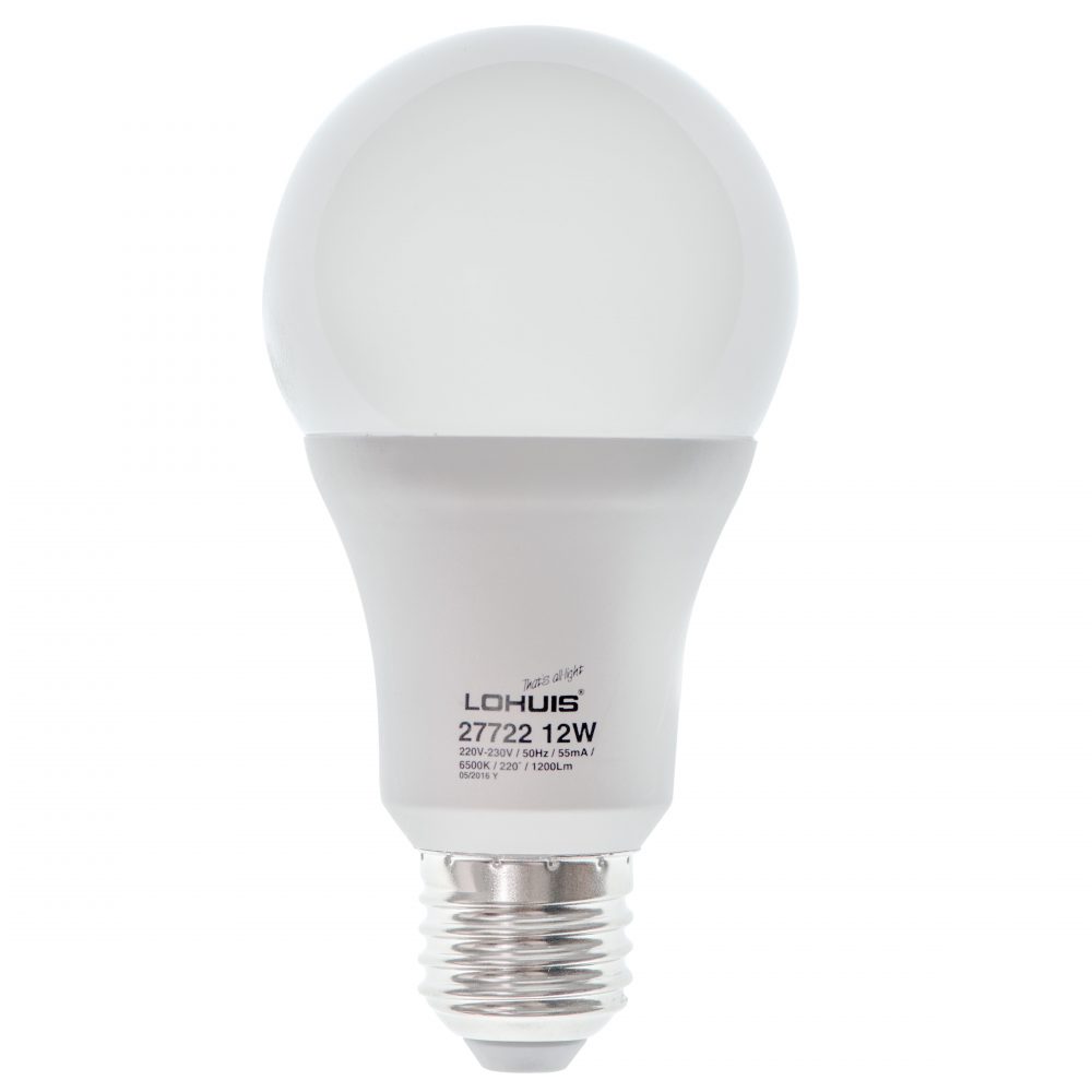 Bec LED LOHUIS DIMABIL, forma A65, E27, 12W, 25000 ore, lumina rece