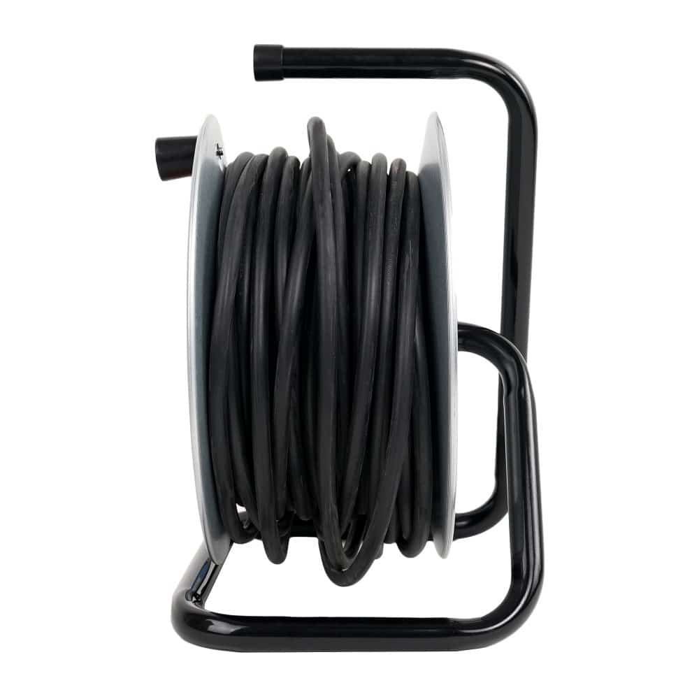 Derulator HEPOL, 4 prize, flanse metalice, 25m, 3x2.5mm²