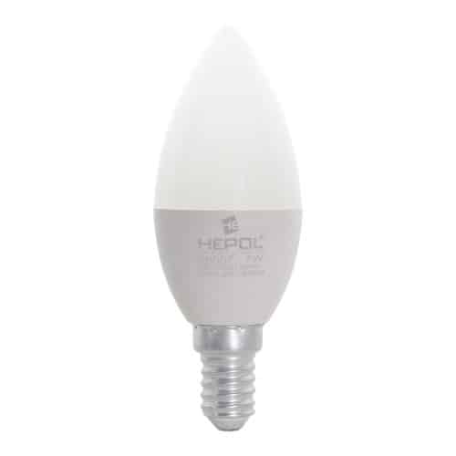Bec LED HEPOL, forma lumanare, E14, 7W, 560lm, lumina calda