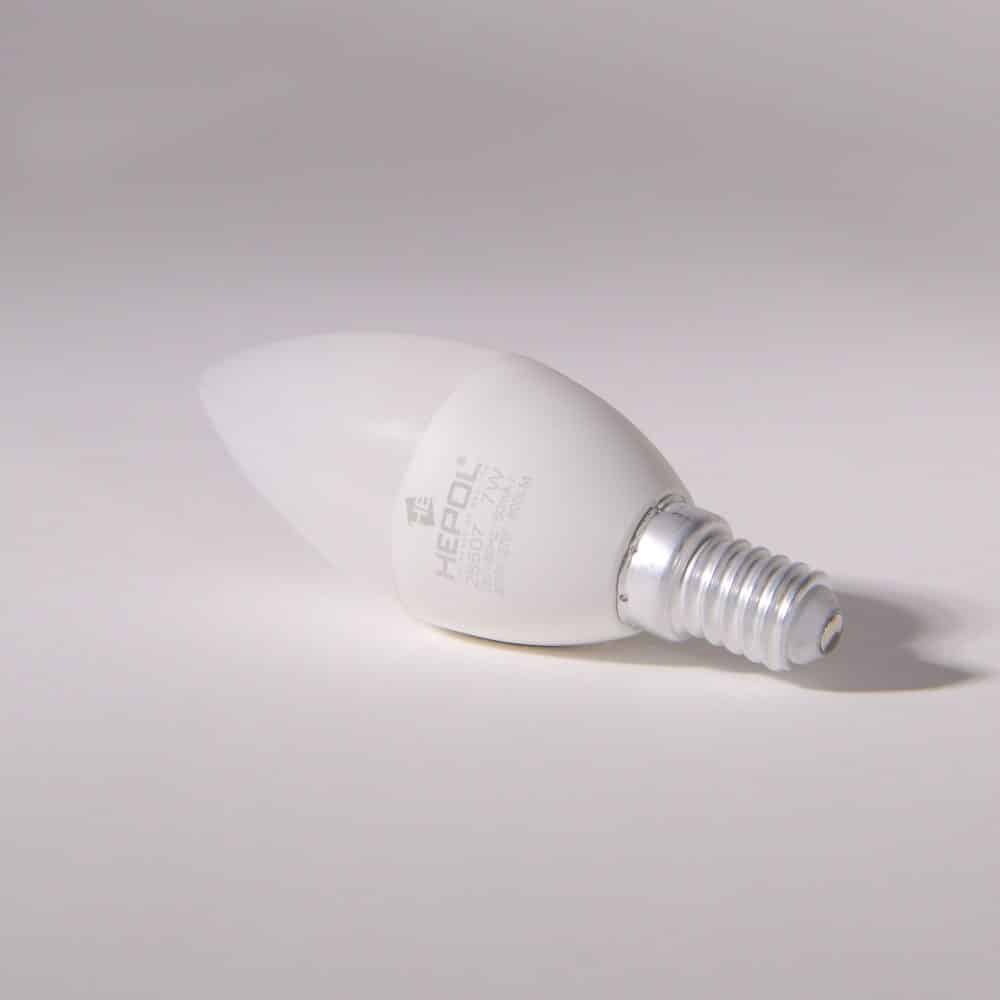Bec LED HEPOL, forma lumanare, E14, 7W, 560lm, lumina calda