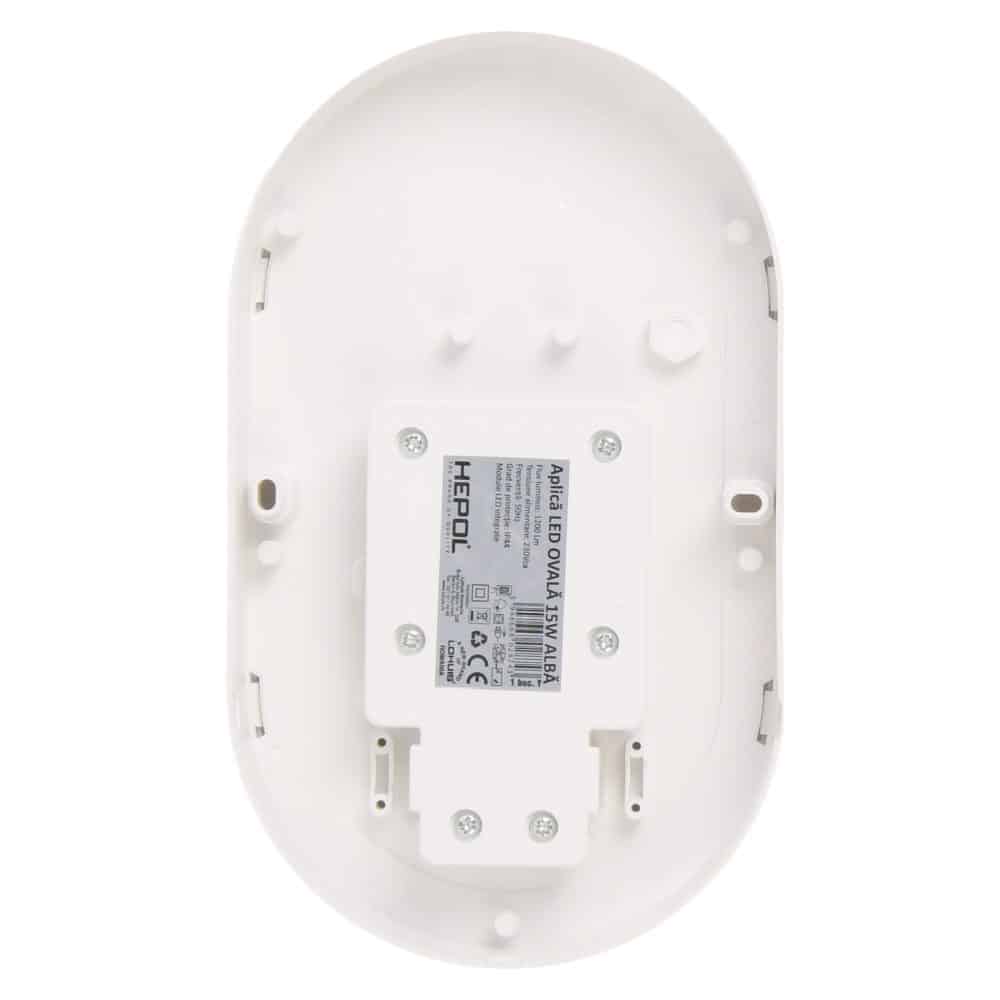 Aplica LED ovala HEPOL, aparent/PT, 15W, lumina rece